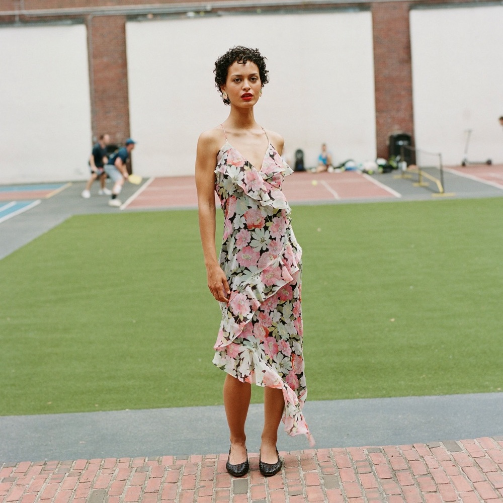 Floral crepe dress